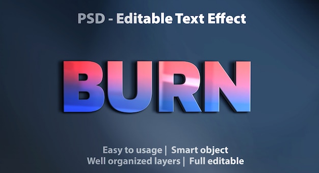 Text effect burn template