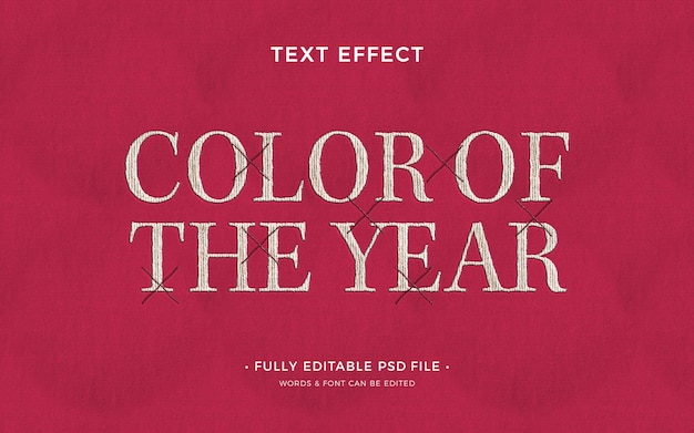 PSD text effect color of the year 2023