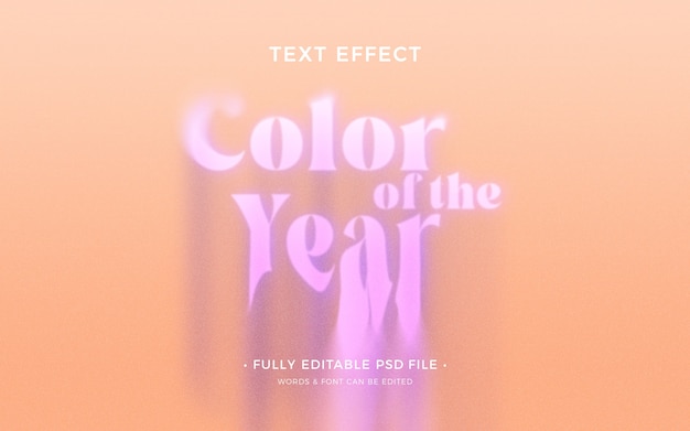 PSD text effect color of the year