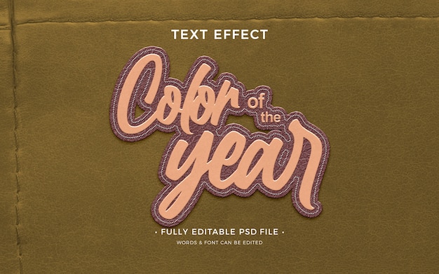 PSD text effect color of the year