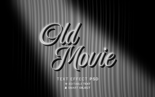 Text effect the end old movie design