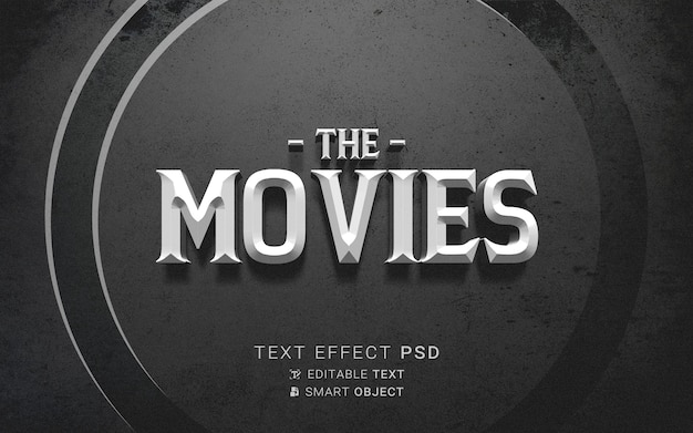 Text effect the end old movie design