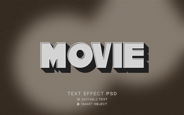 Text effect the end old movie design