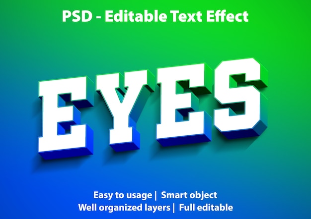 Text effect eyes template