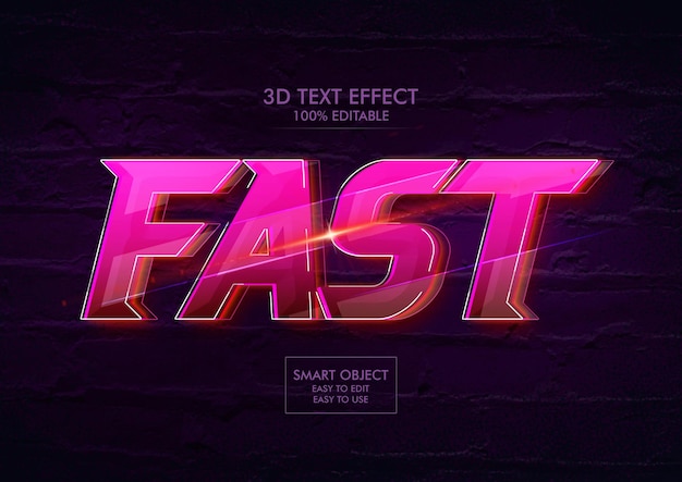 PSD text effect fast with cool light effects