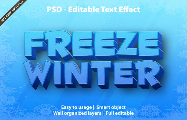 Текстовый эффект freeze winter template