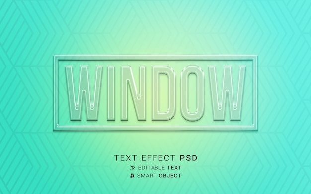 PSD text effect glass design