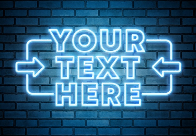 Text Effect glowing Mockup