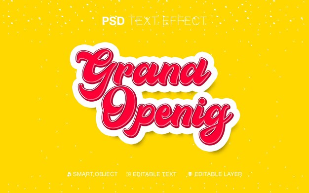 PSD text effect grand opening