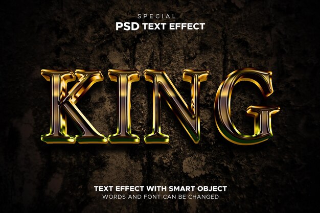 PSD text effect king smart object editable