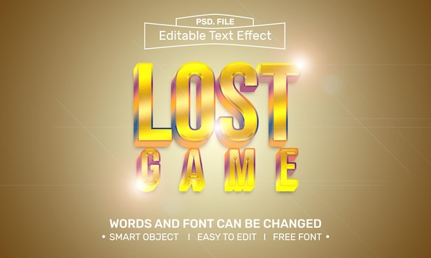 PSD text effect lost game