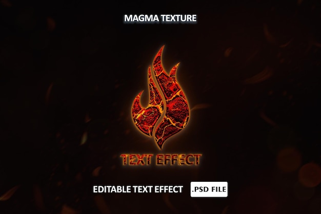 PSD text effect magma 2 editable psd