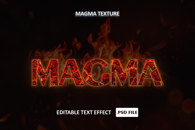 PSD text effect magma 3 editable psd