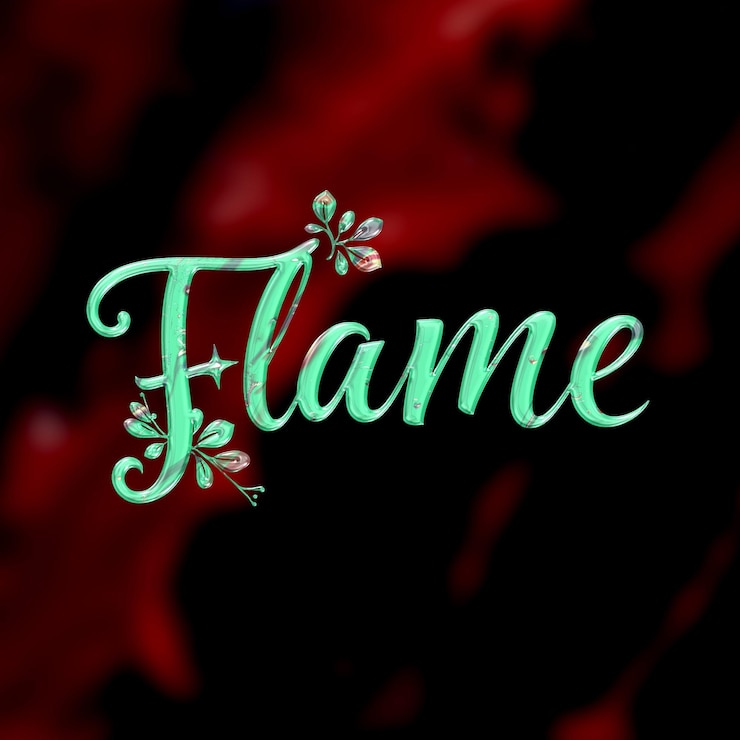 PSD text effect on matellic background dramatic scarlet with black fluid appearance background poss