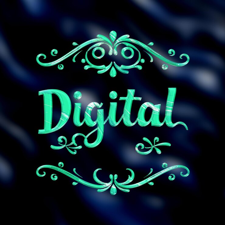 PSD text effect on matellic background elegant navy with silver fluid appearance background showcas