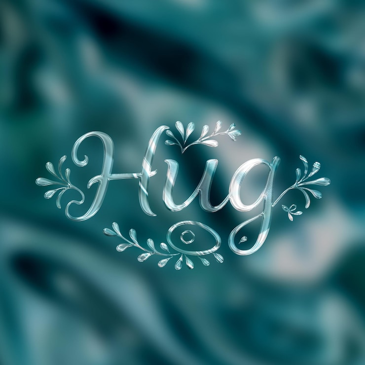 PSD text effect on matellic background ethereal turquoise with silver fluid appearance background f