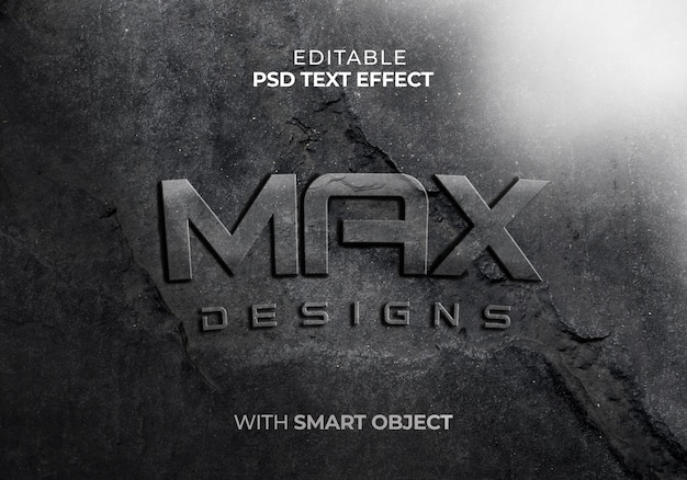 PSD Текстовый эффект max designs