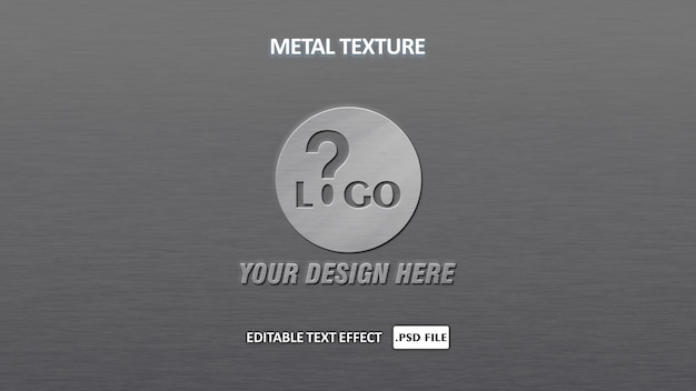 PSD text effect metal editable psd