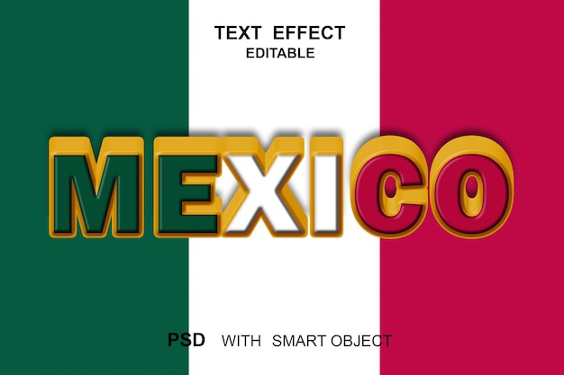 PSD text effect mexico with smart object psd