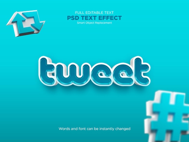 text effect mockup tweet