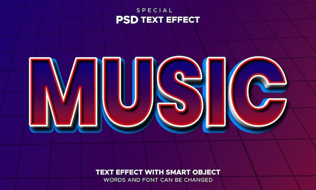 PSD effetto testo logo mockup di oggetti intelligenti modificabili con musica