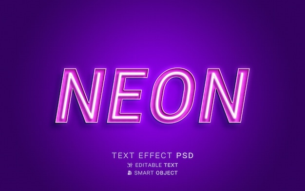 PSD text effect neon