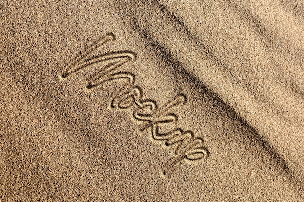 모래에 텍스트 효과