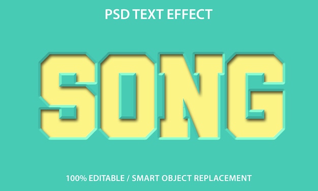 PSD text effect paper song template