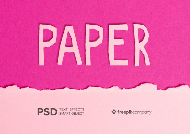 Text effect pink paper