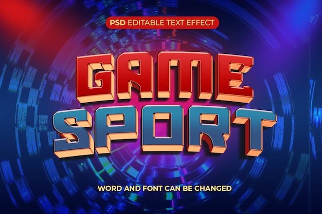 Текстовый эффект Psd Game Sport