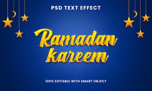 PSD Текстовый эффект дизайн рамадан мубарак