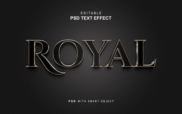 PSD text effect royal 3d black