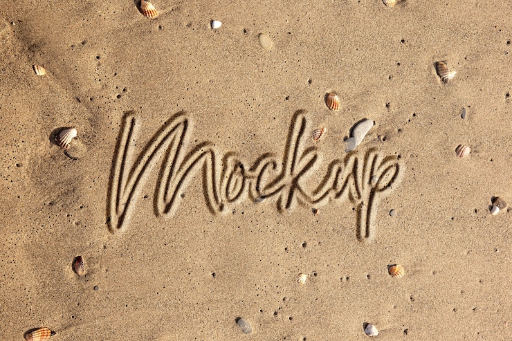 PSD text effect on sand