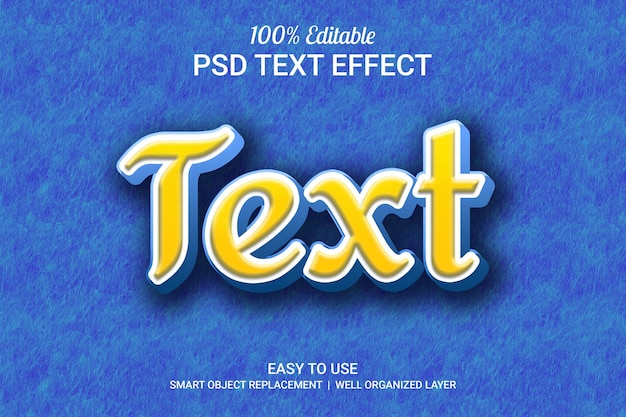 text effect saying text with embossed 3d effect and classic style