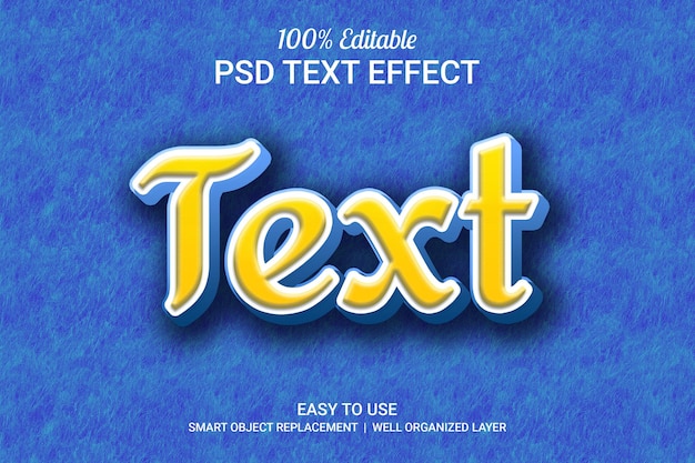 Text effect saying text with embossed 3d effect and classic style