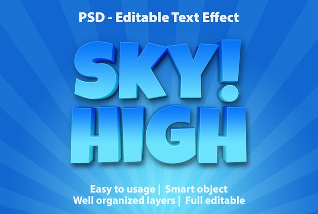 Текстовый эффект sky high template