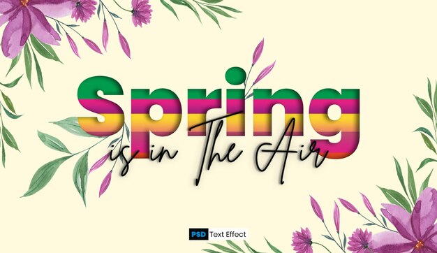 PSD text effect spring minimal design