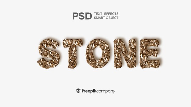 Text effect stone mockup