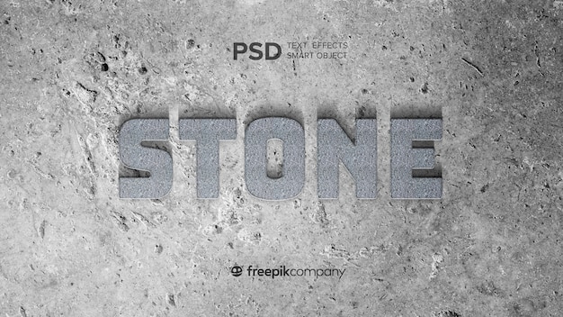 PSD テキスト効果の石のモックアップ