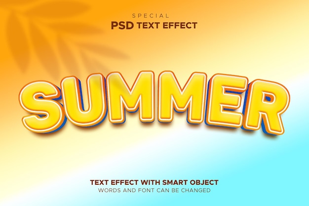 Text effect summer smart object editable