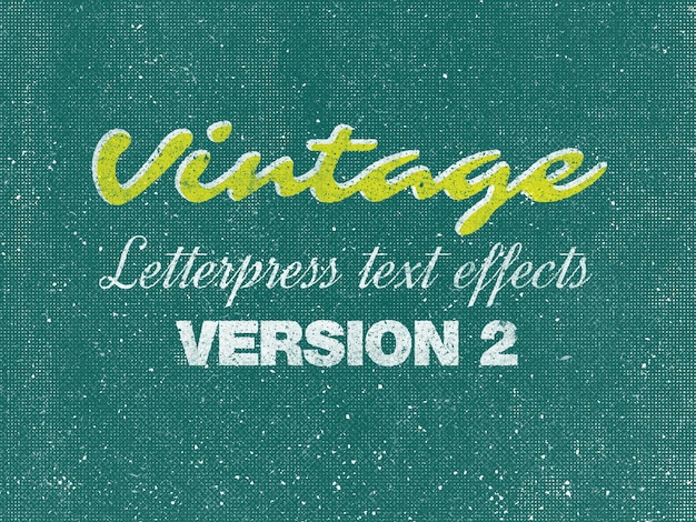 PSD text effect template with vintage type style