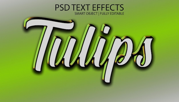 PSD text effect tulips psd