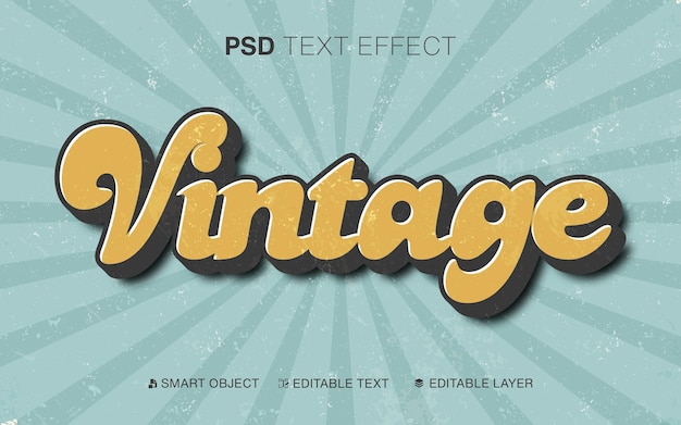 PSD text effect vintage