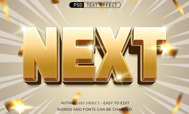 PSD next text effect with 3d style