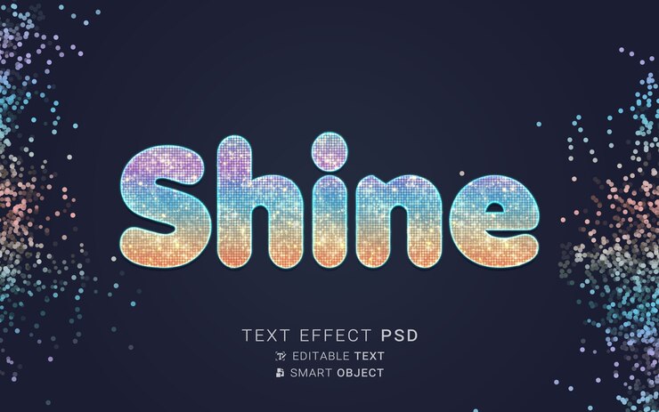 PSD text effect with particles design