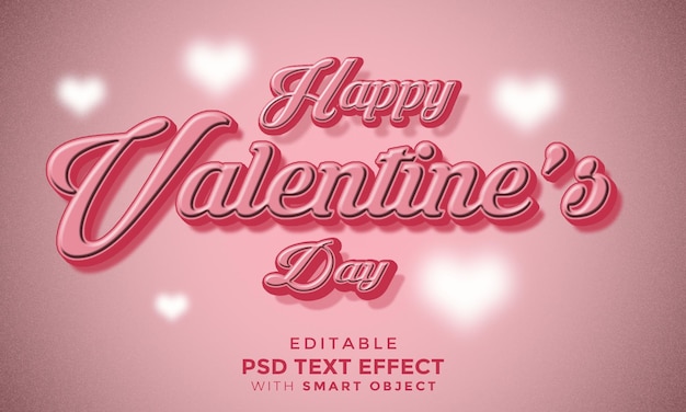 text effext psd happy valentine's day