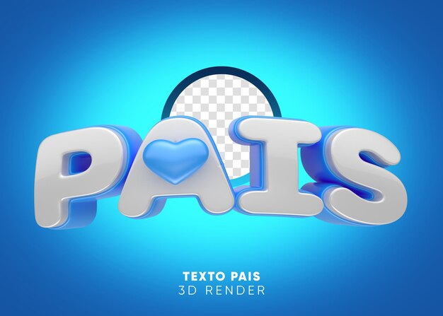 Testo giorno dei padri 3d render