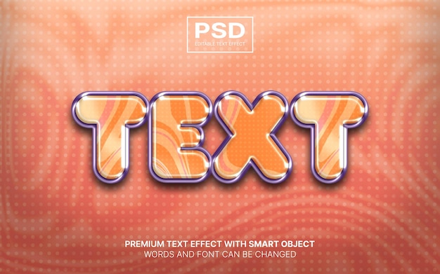 PSD text font 3d editable text effect