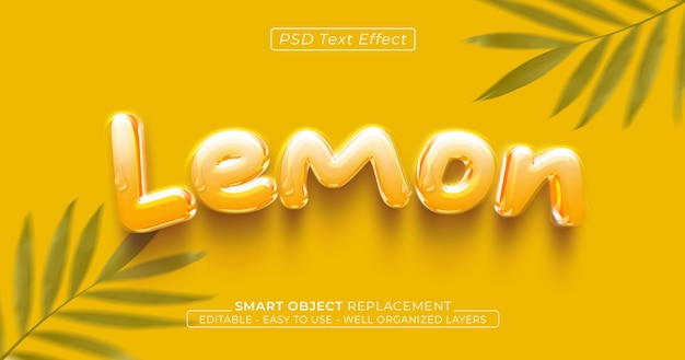 Text lemon editable 3D style text effect