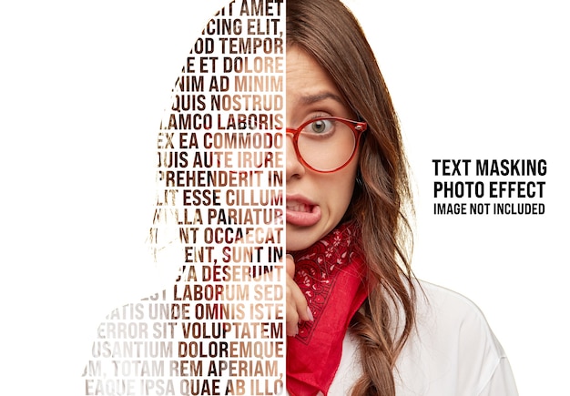 PSD text masking photo effect mockup